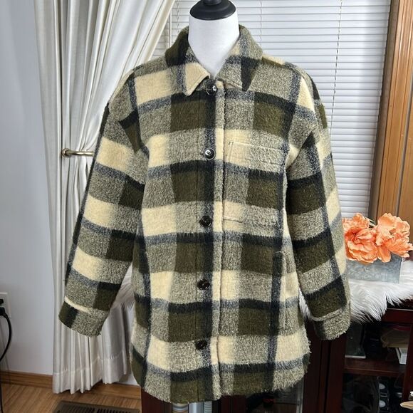 Madewell Belrose Shirt-Jacket in Maran Plaid Sz L - Picture 4 of 11